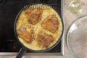 Рис с курицей на сковороде 