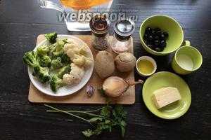 Суп-пюре из брокколи с маслинами 