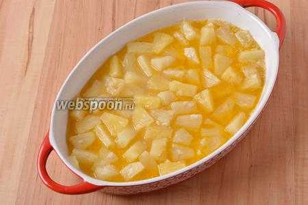 Перевёрнутый пирог с кусочками ананаса 