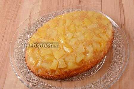 Перевёрнутый пирог с кусочками ананаса 