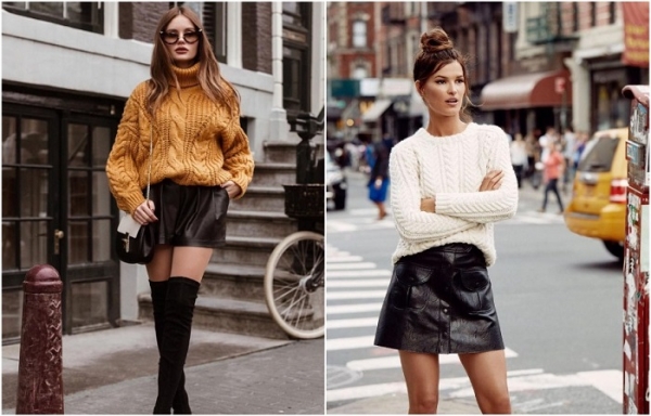 Как носить юбку со свитером и не казаться простушкой: 7 модных вариантов