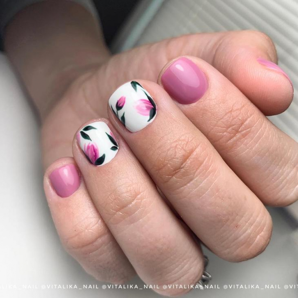 Цветы на ногтях: 20 красивых идей для нежных дам