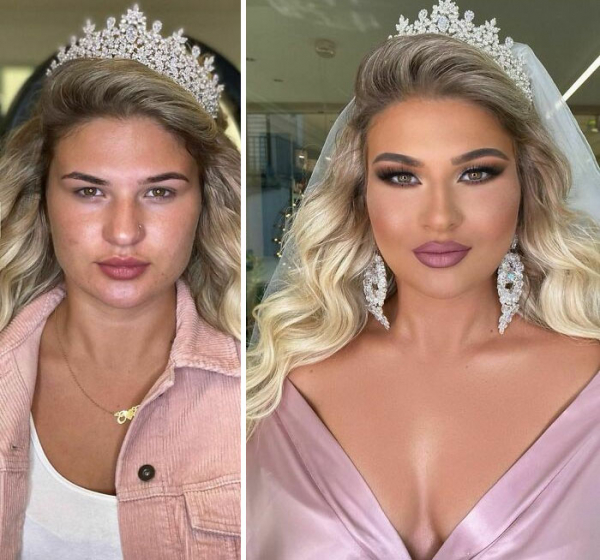 25 невест до и после макияжа, которые попали в руки профессионала и стали выглядеть как сказочные принцессы
