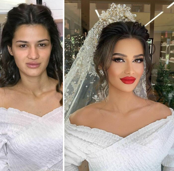 25 невест до и после макияжа, которые попали в руки профессионала и стали выглядеть как сказочные принцессы